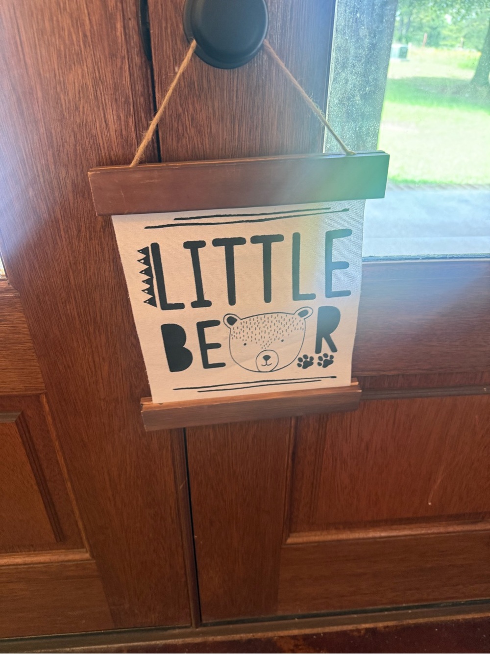 Little Bear Nursery Wall Hanging - Neutral Black and Cream